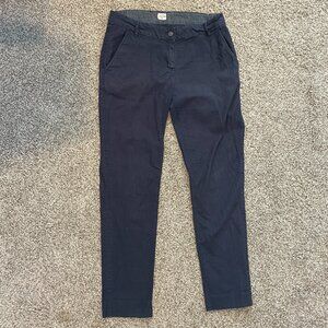 Bridge & Burn Navy Blue Linen Tapered Pant Linen Cotton and Spandex Blend 28